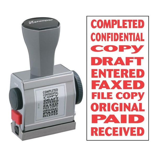 Xstamper 10 In 1 General Office Phrase Stamp, 3/16&quot;x1 1/2&quot;, Red (XST81041) Each