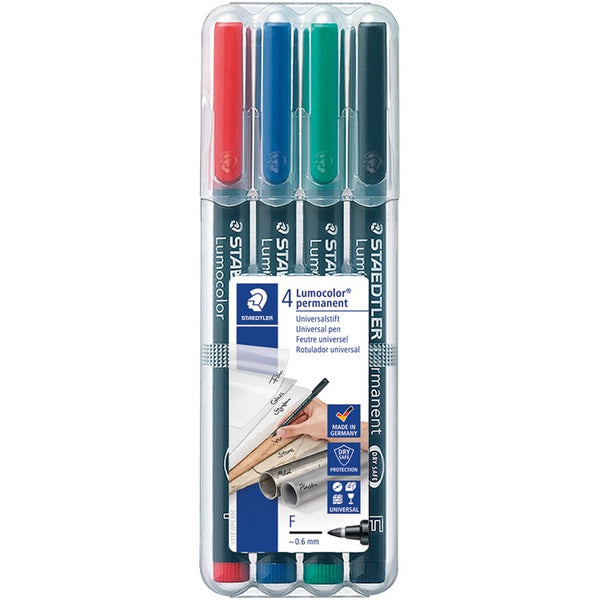 Lumocolor Lumocolor Overhead Transparency Markers, Fine Point, Permanent Ink, 4 Color Set (STD318WP4) Set of 4
