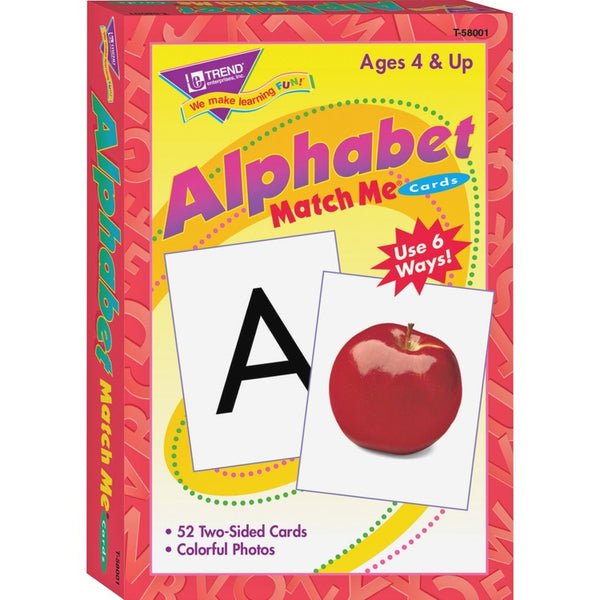 Trend Alphabet Match Me Flash Cards, for Ages 6 And Up (TEPT58001) Each