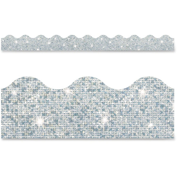 Trend Terrific Trimmers Sparkle Border, 2 1/4" x 39" Panels, Silver, 10/Set (TEPT91408) Set of 10