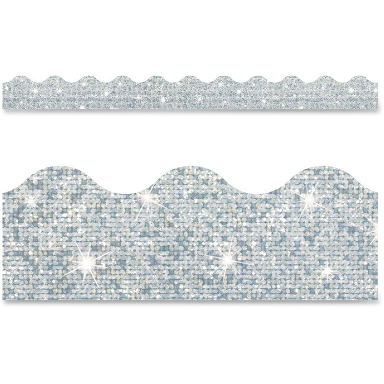 Trend Terrific Trimmers Sparkle Border, 2 1/4" x 39" Panels, Silver, 10/Set (TEPT91408) Set of 10