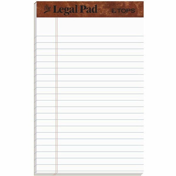 TOPS The Legal Pad Ruled Perforated Pads, Narrow Rule, 50 White 5 x 8 Sheets, Dozen (TOP7500) Pack of 12