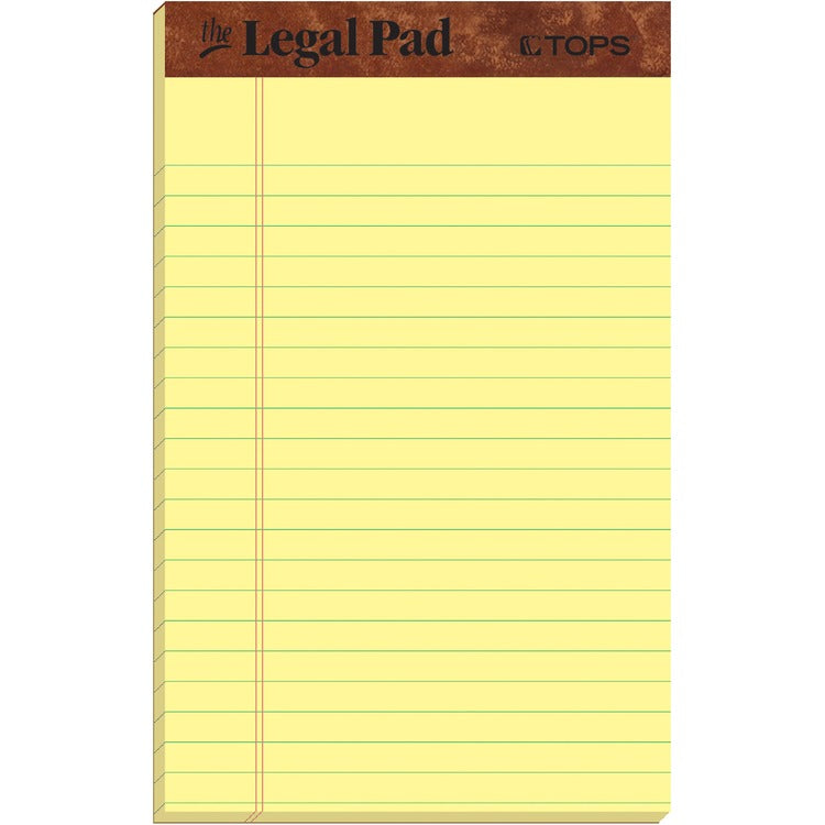 TOPS The Legal Pad Ruled Perforated Pads, Narrow Rule, 50 Canary-Yellow 5 x 8 Sheets, Dozen (TOP7501) Pack of 12