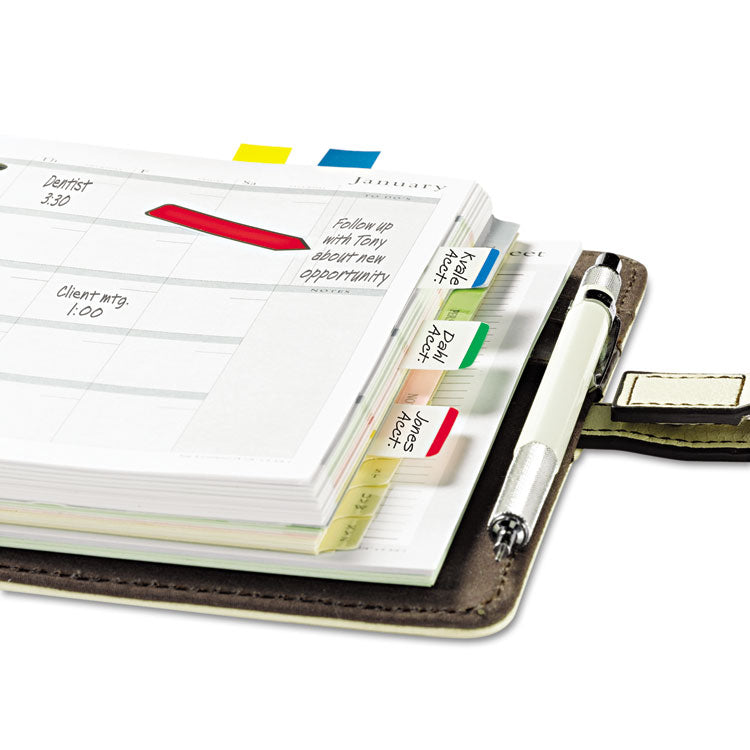 Post-it® Tabs 1" Lined Tabs, 1/5-Cut, Lined, Assorted Colors, 1" Wide, 66/Pack (MMM686LGBR) Pack of 66