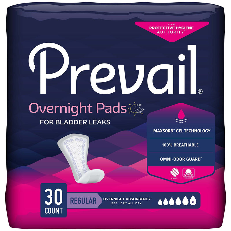 Prevail® Overnight Bladder Control Pad 16 Inch Length Heavy Absorbency Polymer Core One Size Fits Most (1041815_CS) 120/CS