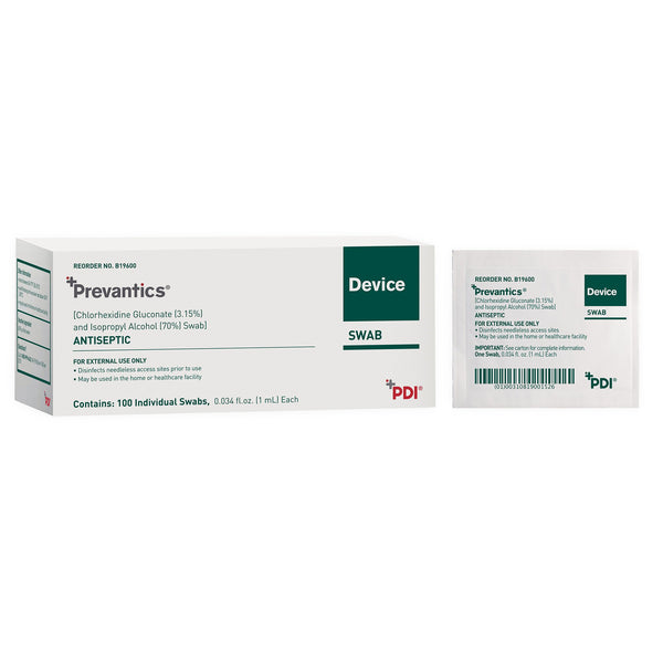 Prevantics® Device Swab 3.15% / 70% Strength CHG (Chlorhexidine Gluconate) / Isopropyl Alcohol Individual Packet NonSterile (959981_CS) 1000/CS