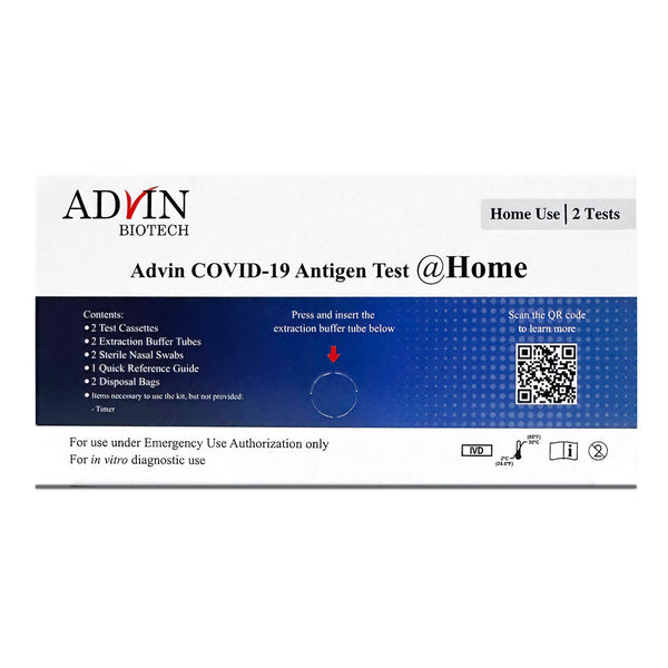 Advin Respiratory Test Kit COVID-19 Antigen Test 2 Tests per Kit (1241225_KT) 1/KT