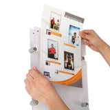 Wall Mount Clear Acrylic Frame with Standoff and Magnets for 11" x 17" Poster Size Silver brushed 5 (USMS0D0017X2000) Each