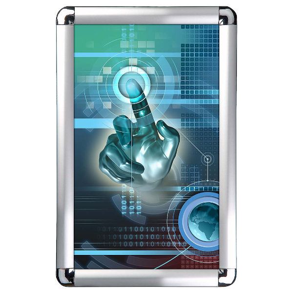 Snap Frame 11'' X 17''  Poster Size 1" Silver Color Profile, Round Corner (UCN250N017x2990) Each