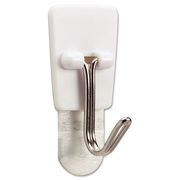 Command™ General Purpose Wire Hooks, Small, Metal, White, 0.5 lb Capacity, 3 Hooks and 4 Strips/Pack (MMM17067ES)