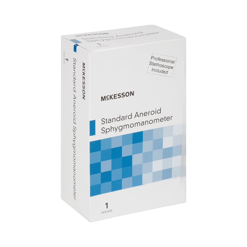 McKesson Brand Reusable Aneroid / Stethoscope Set 23 to 33 cm Adult Cuff Single Head General Exam Stethoscope Pocket Aneroid (1067632_EA) 1/EA