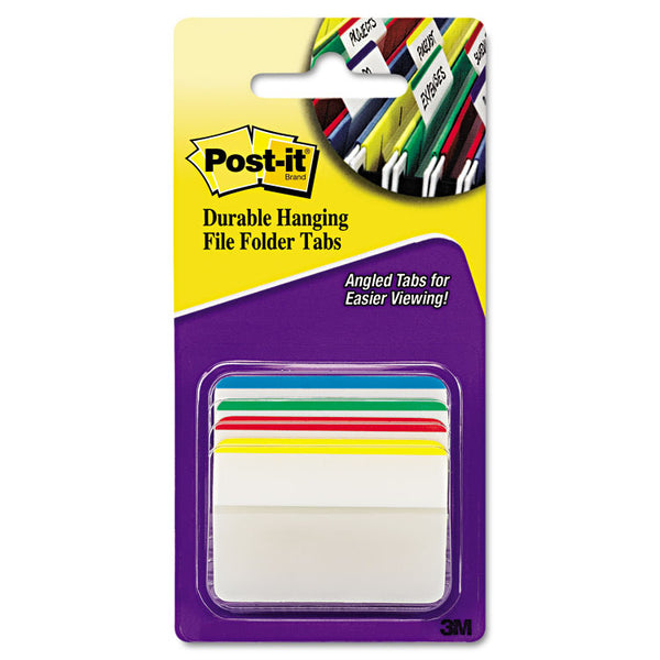 Post-it® Tabs 2" Angled Tabs, Lined, 1/5-Cut, Assorted Primary Colors, 2" Wide, 24/Pack (MMM686A1) Pack of 24