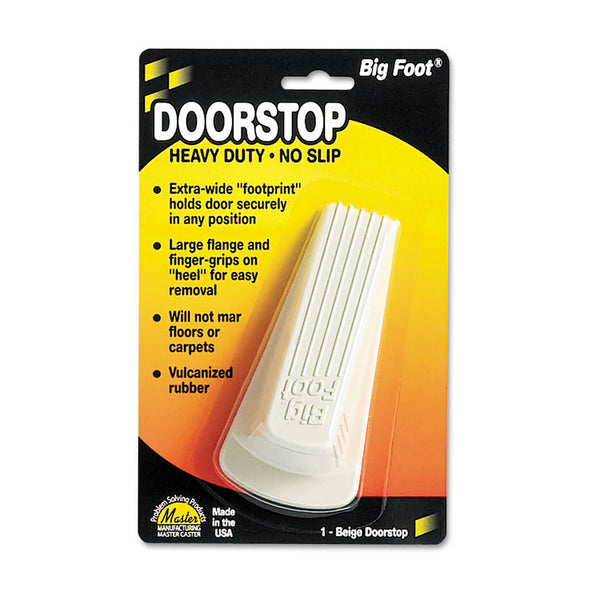 Master Caster® Big Foot Doorstop, No Slip Rubber Wedge, 2.25w x 4.75d x 1.25h, Beige (MAS00900) Each