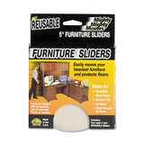 Master Caster® Mighty Mighty Movers Reusable Furniture Sliders, Round, 5" Diameter, Beige, 4/Pack (MAS87007) Pack of 4