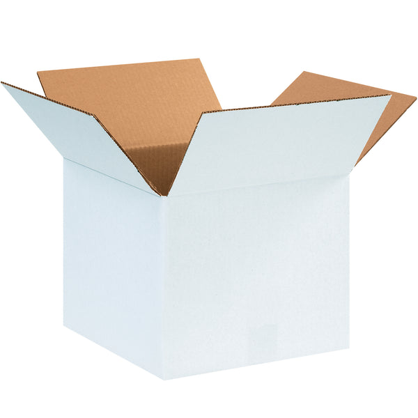 12 x 12 x 10" White Corrugated Boxes (121210W) Bundle Of 25