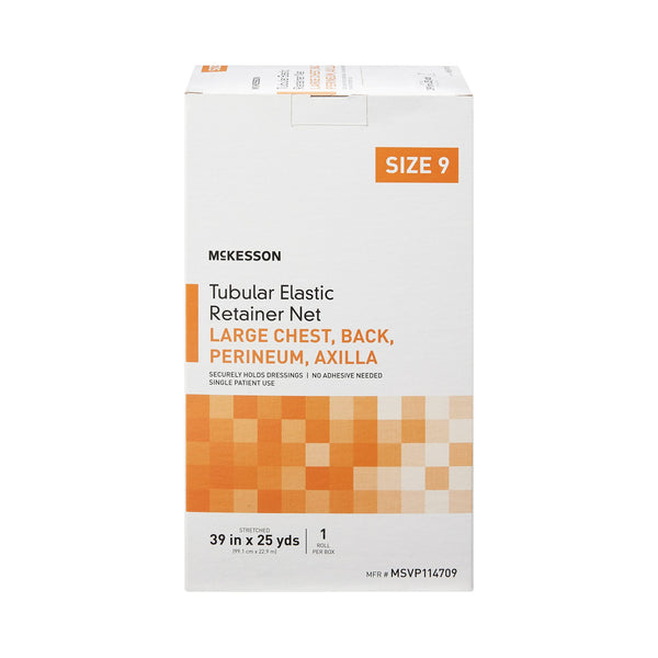 McKesson Elastic Net Retainer Dressing Tubular Elastic 39 Inch X 25 Yard (99.1 cm X 22.9 m) Size 9 White Large Chest / Back / Perineum / Axilla NonSterile (1113353_CS) 10/CS