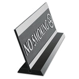 Headline® Sign Century Series Office Sign, NO SMOKING, 9 x 3, Black/Silver (USS4757) Each