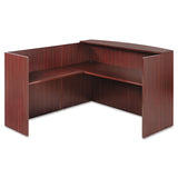 Alera® Alera Valencia Series Reception Desk with Transaction Counter, 71" x 35.5" x 29.5" to 42.5", Mahogany (ALEVA327236MY)