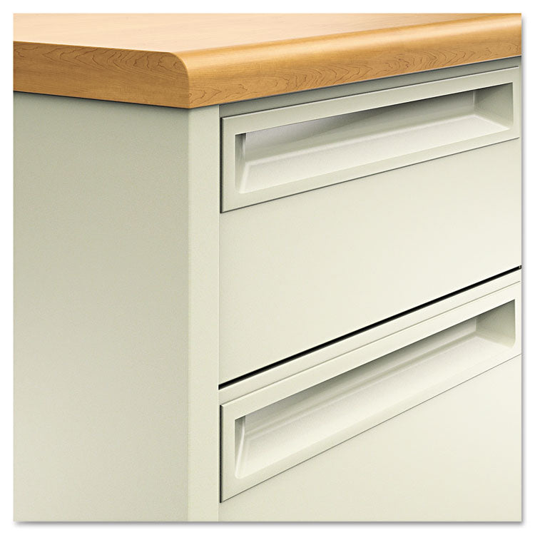 HON® 38000 Series Double Pedestal Desk, 72" x 36" x 29.5", Harvest/Putty (HON38180CL)