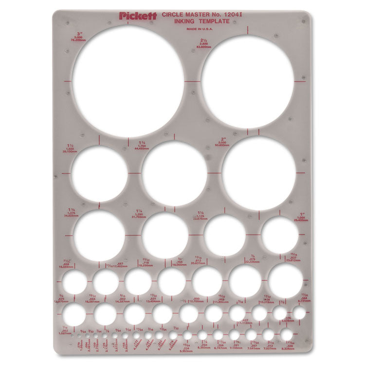 Chartpak® Templates, Circles, 7 x 10, Smoke (CHA1204I)