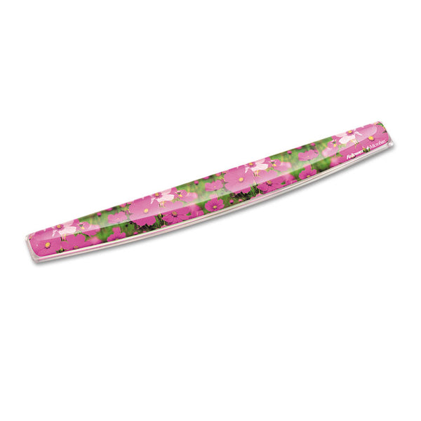 Fellowes® Photo Gel Keyboard Wrist Rest with Microban Protection, 18.56 x 2.31, Pink Flowers Design (FEL9179101)