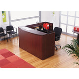 Alera® Alera Valencia Series Reception Desk with Transaction Counter, 71" x 35.5" x 29.5" to 42.5", Mahogany (ALEVA327236MY)