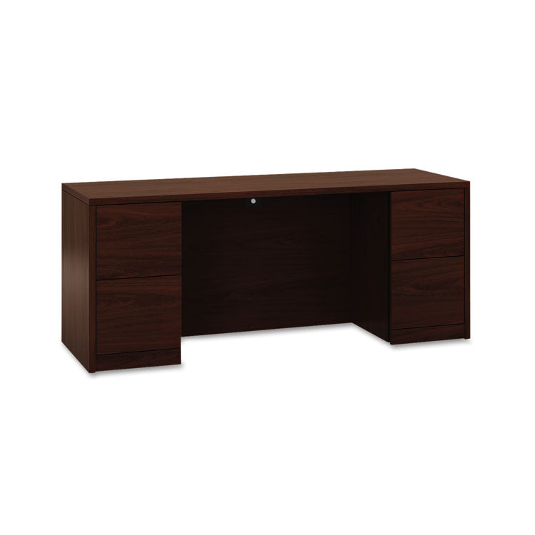 HON® 10500 Series Kneespace Credenza With Full-Height Pedestals, 72w x 24d x 29.5h, Mahogany (HON105900NN)