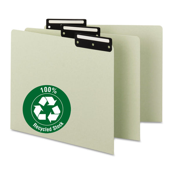 Smead™ Recycled Blank Top Tab File Guides, 1/3-Cut Top Tab, Blank, 8.5 x 11, Green, 50/Box (SMD50534)