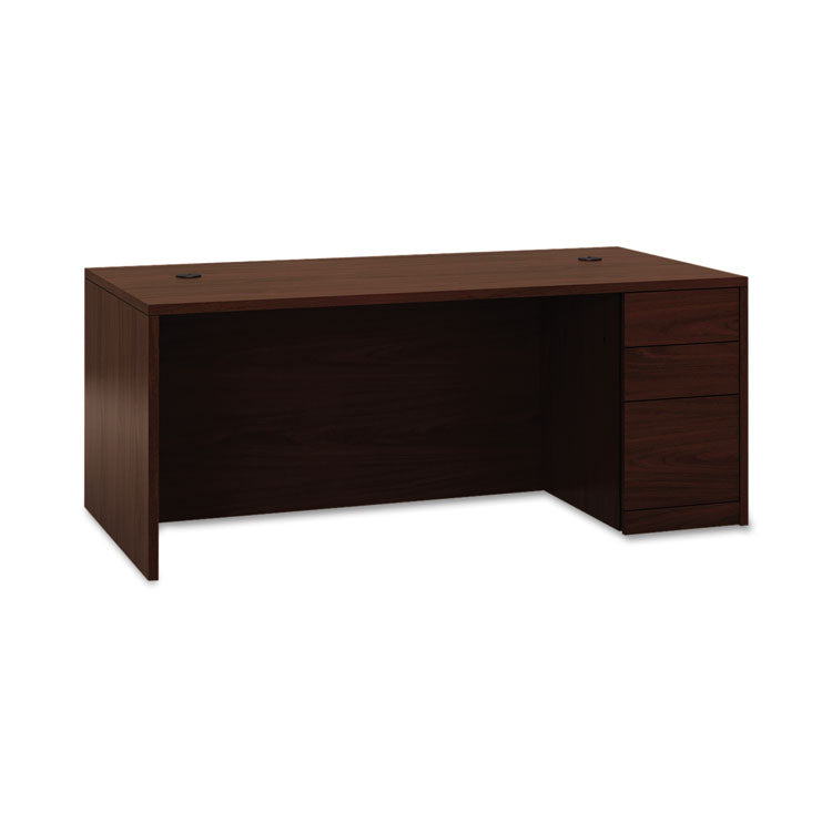 HON® 10500 Series "L" Workstation Right Pedestal Desk with Full-Height Pedestal, 72" x 36" x 29.5", Mahogany (HON105895RNN)