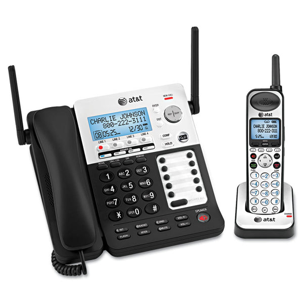 AT&T® SB67138 DECT 6.0 Phone/Answering System, 4 Line, 1 Corded/1 Cordless Handset (ATTSB67138) Each