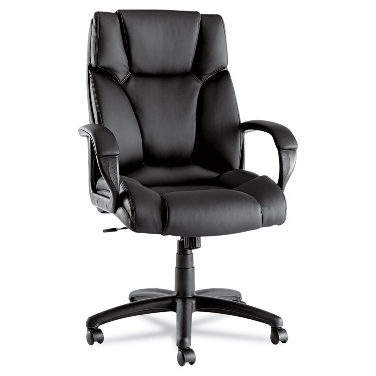 Alera® Alera Fraze Series Executive High-Back Swivel/Tilt Bonded Leather Chair, Supports 275 lb, 17.71" to 21.65" Seat Height, Black (ALEFZ41LS10B)