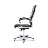 Alera® Alera Neratoli High-Back Slim Profile Chair, Faux Leather, 275 lb Cap, 17.32" to 21.25" Seat Height, Black Seat/Back, Chrome (ALENR4119)