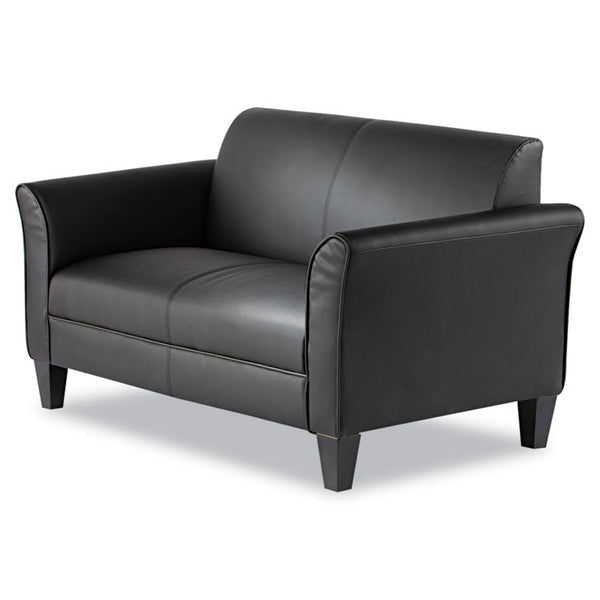 Alera® Alera Reception Lounge Furniture, Loveseat, 55.5w x 31.5d x 33.07h, Black (ALERL22LS10B)