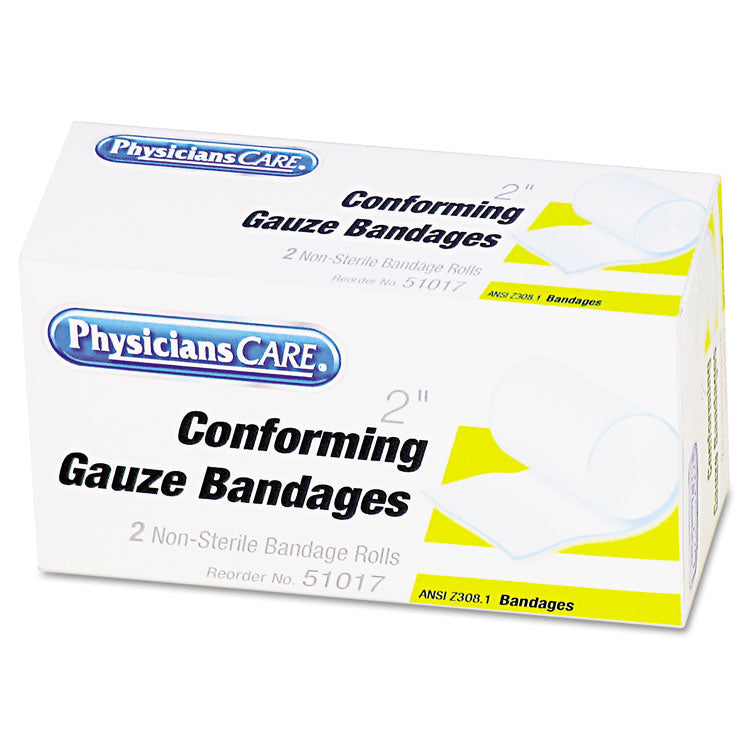 PhysiciansCare® by First Aid Only® First Aid Conforming Gauze Bandage, Non-Steriile, 2" Wide, 2/Box (FAO51017) Box of 2