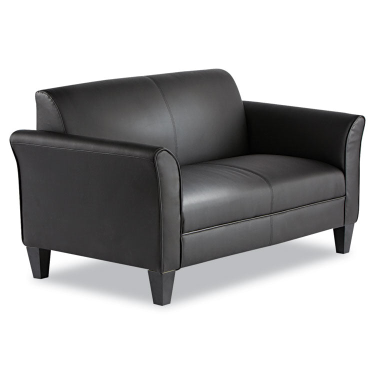 Alera® Alera Reception Lounge Furniture, Loveseat, 55.5w x 31.5d x 33.07h, Black (ALERL22LS10B)