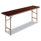 Alera® Wood Folding Table, Rectangular, 71.88w x 17.75d x 29.13h, Mahogany (ALEFT727218MY)