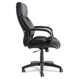 Alera® Alera Fraze Series Executive High-Back Swivel/Tilt Bonded Leather Chair, Supports 275 lb, 17.71" to 21.65" Seat Height, Black (ALEFZ41LS10B)