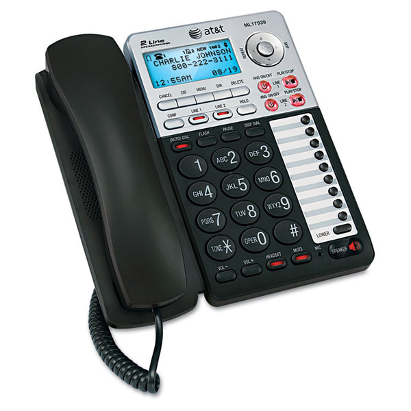 AT&T® ML17939 Two-Line Speakerphone with Caller ID and Digital Answering System (ATTML17939) Each