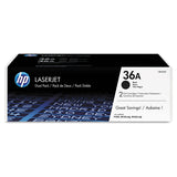 HP HP 36A, (CB436D) 2-pack Black Original LaserJet Toner Cartridges (HEWCB436D)