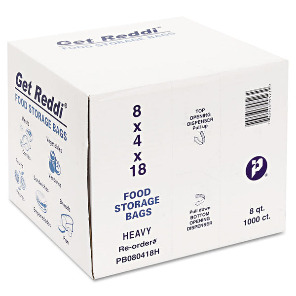 Inteplast Group Food Bags, 8 qt, 1 mil, 8" x 18", Clear, 1,000/Carton (IBSPB080418H)
