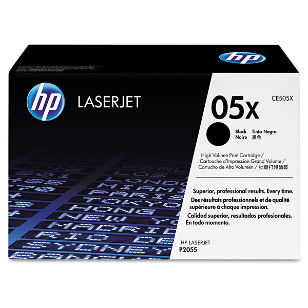 HP HP 05X, (CE505X) High-Yield Black Original LaserJet Toner Cartridge (HEWCE505X)