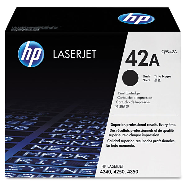 HP HP 42A, (Q5942A) Black Original LaserJet Toner Cartridge (HEWQ5942A)