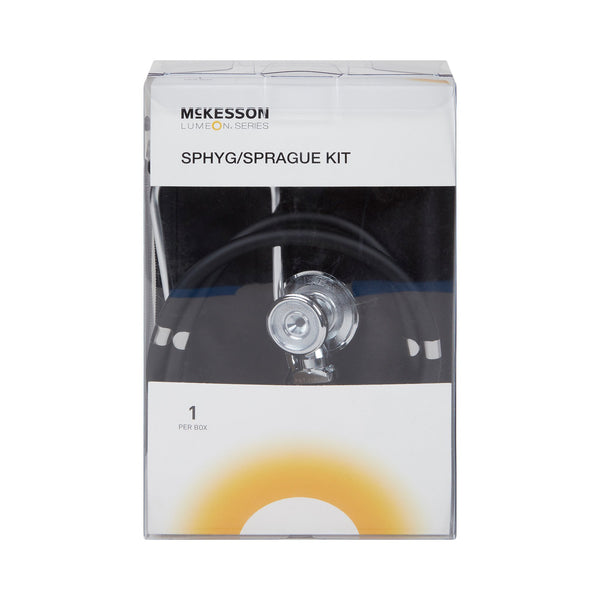 McKesson Brand Reusable Aneroid / Stethoscope Set 23 to 33 cm Adult Cuff Dual Head Sprague Stethoscope Pocket Aneroid (1089467_EA) 1/EA