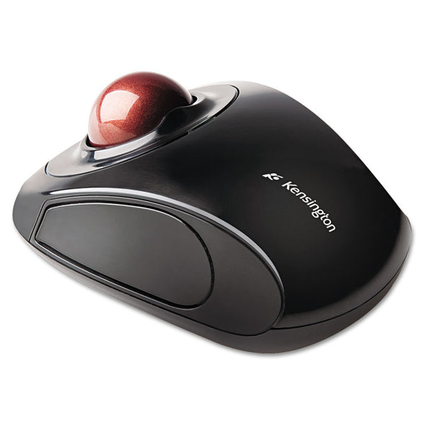 Kensington® Orbit Wireless Mobile Trackball, 2.4 GHz Frequency/30 ft Wireless Range, Left/Right Hand Use, Black/Red (KMW72352)