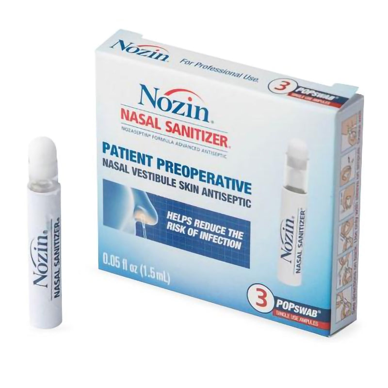 NOZIN® Nasal Sanitizer® POPswab® Patient Preoperative Antiseptic Ethyl Alcohol Nasal Swab 1.5 mL Ampule (1083976_PK) 3/PK