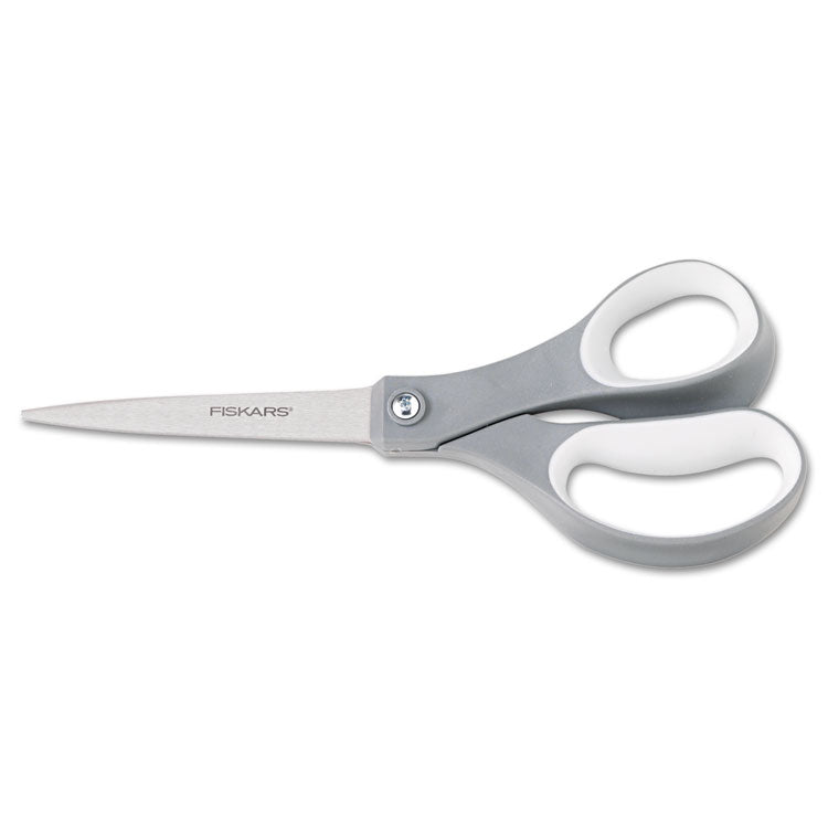 Fiskars® Contoured Performance Scissors, 8" Long, 3.13" Cut Length, Gray Straight Handle (FSK1160001005) Each