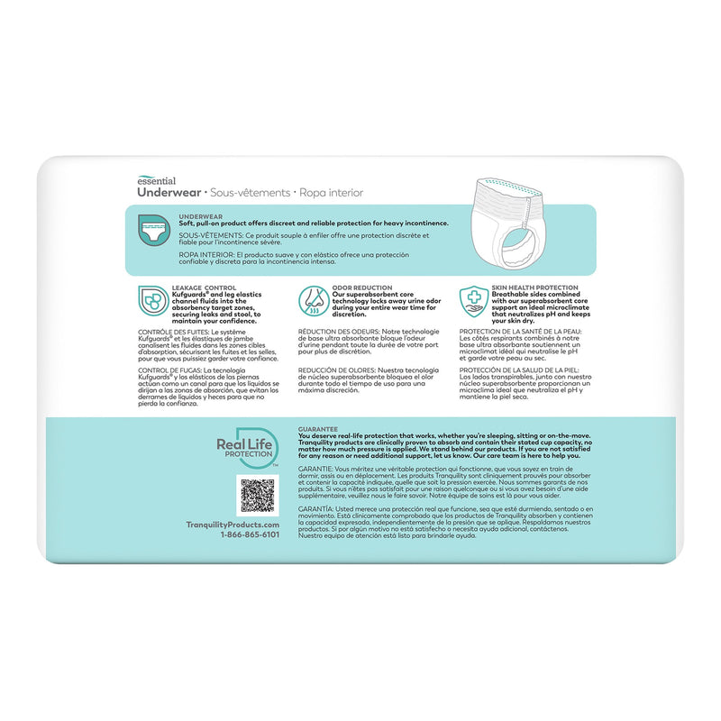 Tranquility® Essential Unisex Adult Absorbent Underwear Pull On with Tear Away Seams Small Disposable Heavy Absorbency (665239_CS) 88/CS