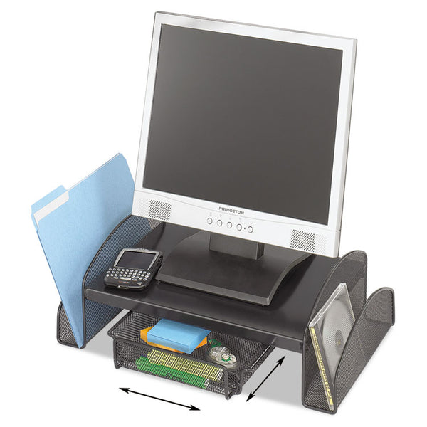 Safco® Onyx Mesh Monitor Stand, 19.25" x 11.25" x 6.25", Black (SAF2159BL) Each