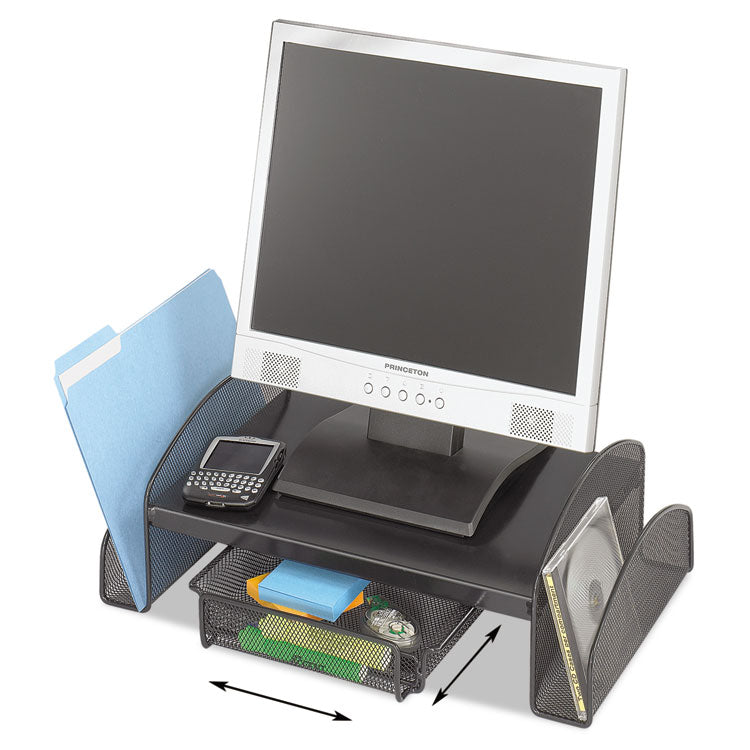 Safco® Onyx Mesh Monitor Stand, 19.25" x 11.25" x 6.25", Black (SAF2159BL)