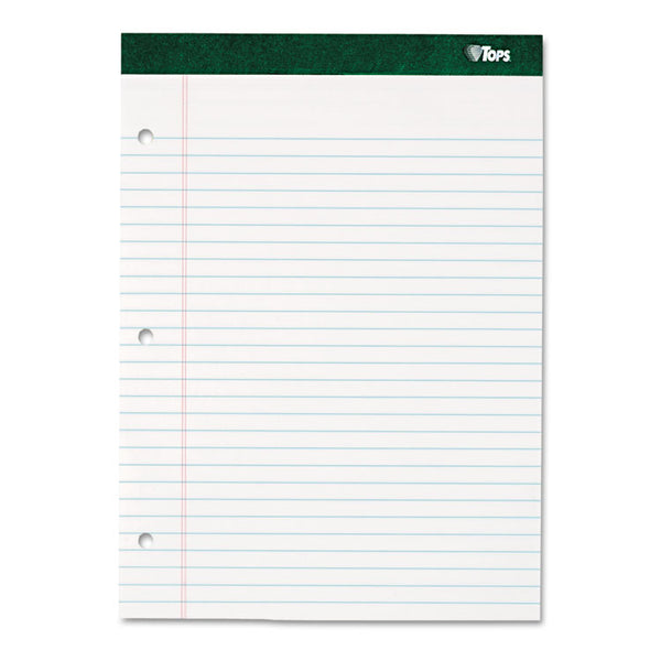 TOPS™ Double Docket Ruled Pads with Extra Sturdy Back, Wide/Legal Rule, 100 White 8.5 x 11.75 Sheets (TOP63379)